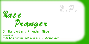 mate pranger business card