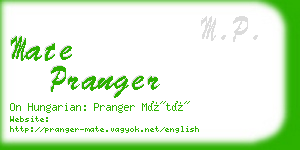 mate pranger business card